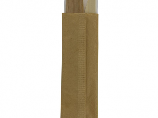 Kit couvert 3/1 bois (couteau, fourchette et serviette) (200x43mm) (x300)