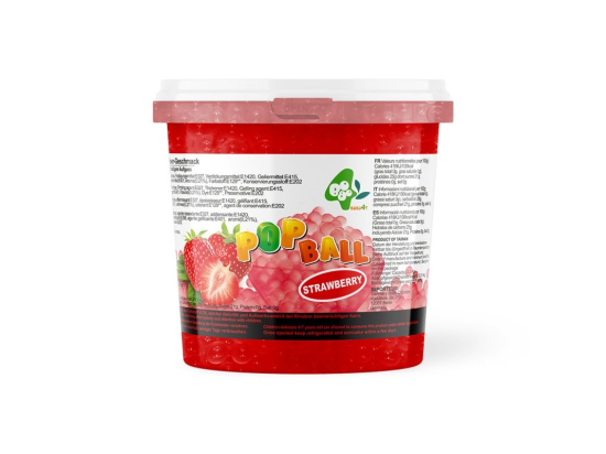 Bubble Tea - Pop Ball - Boba fraise seau 3.2Kg