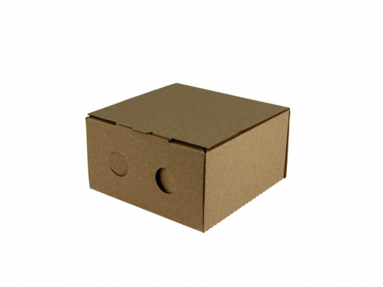 Boite hamburger carton kraft brun micro cannelé (130x130x70mm) (x200)