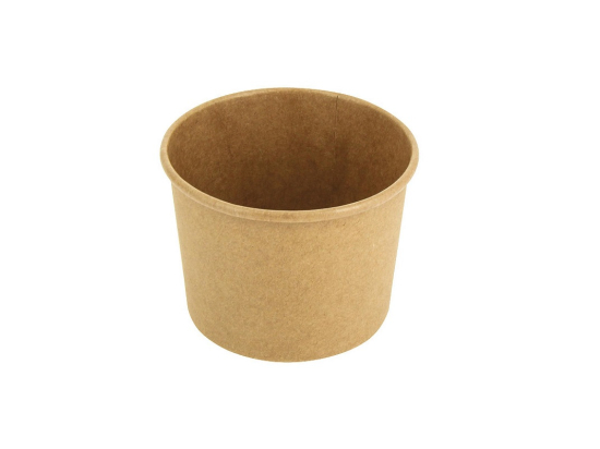 Pot à soupe carton kraft brun 350ml/12Oz (97x97x73mm) (x500) (couvercle associé : 304001COV) (saladier bol)