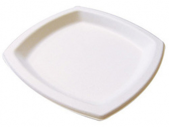 Assiette pulpe blanche carrée 170x170x150mm (x300)
