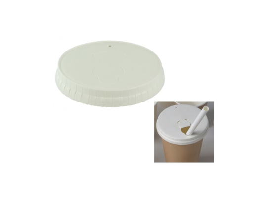 Couvercle carton blanc pour gobelet 17cl (1000pcs) (gobelet associé 1230)