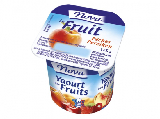 Yaourt brassé aux fruits lait partiellement écrémé (125g x4) - NOVA