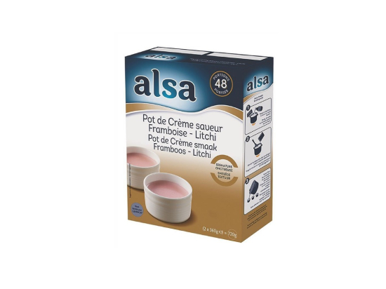 Préparation pot crème framboise-litchi boite 720g /48P - ALSA