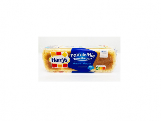 Pain de mie nature en tranches 10x10cm longue conservation paquet (500g /24 x8) - HARRYS