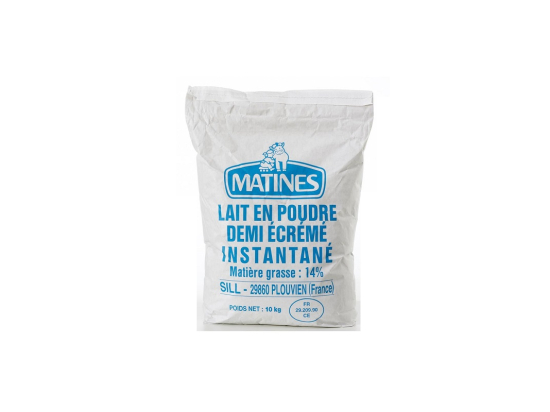 Lait demi-écrémé 14%Mg poudre sac 10Kg - MATINES