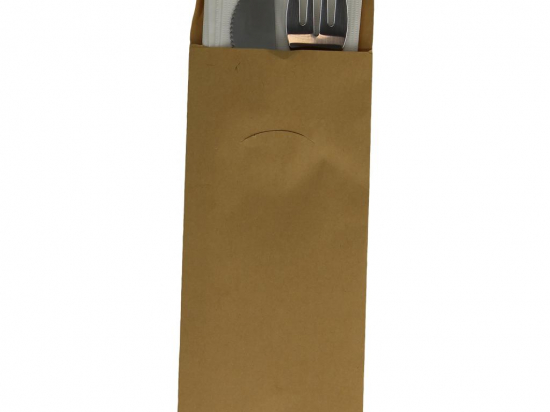 Kit couvert inox 3/1 (couteau, fourchette et serviette) (195x85mm) (x100)