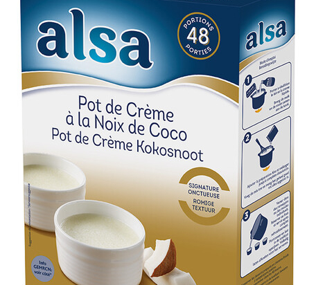 Préparation pot crème noix de coco boite 740g /48P - ALSA