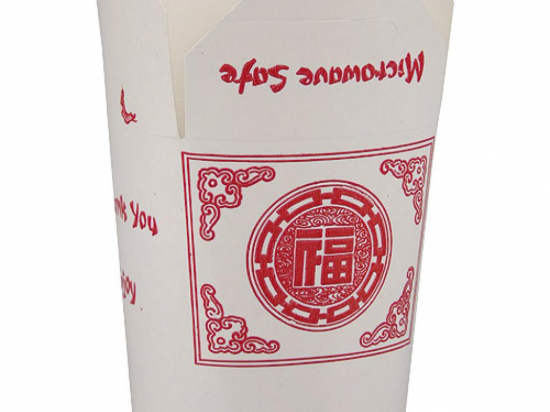 Boite "Firsmart" ronde carton décor rouge Asie 460ml (100x85x70mm) (x500)