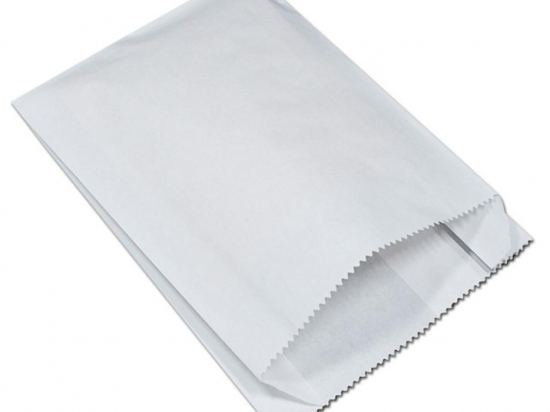 Sac à frites papier kraft blanc ingraissable (110x35x130mm) (x3600)