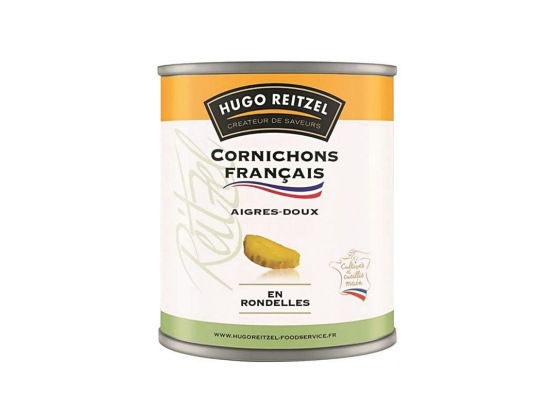 Cornichons rondelles aigre-doux boite 4/4 - HUGO REITZEL