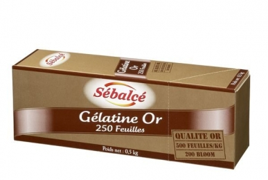 Gélatine en feuille qualité or boite 500g (250U) - SEBALCE