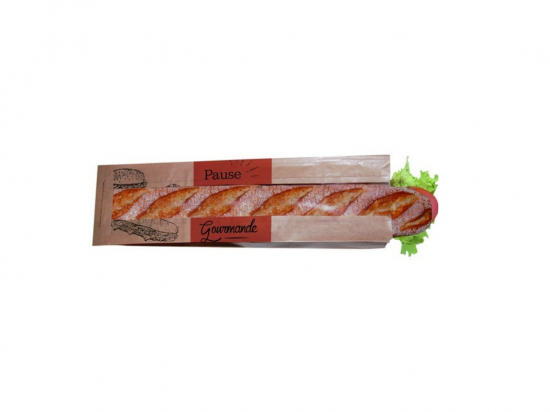 Sachet sandwich avec fenêtre en kraft brun 10x6x34cm colis (1000U) - PUBLI EMBAL