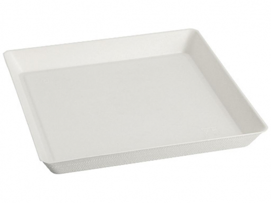 Assiette "Pulpy Squary" carrée blanche (160x160mm) [200 (8x25)]