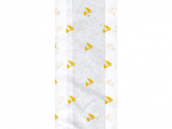 Sac sandwich papier kraft blanc décor alizé jaune (260x40x10mm) [2000 (2x1000)]