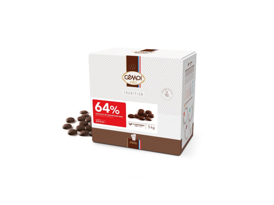 Chocolat noir 64% cacao traditionnel palet boite 5Kg - CÉMOI