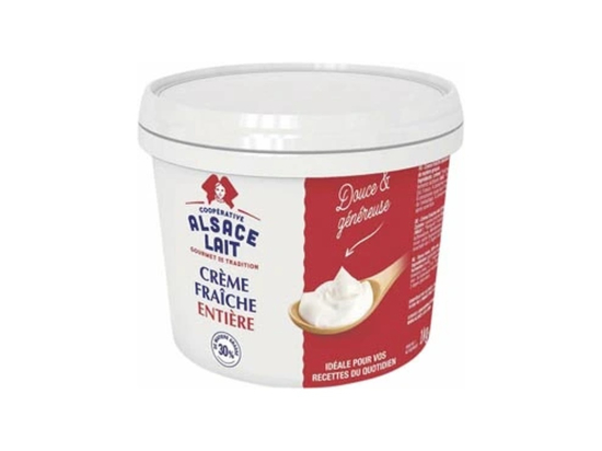 Crème fraîche épaisse 30%Mg 1Kg - ALSACE LAIT