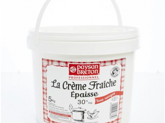 Crème fraiche épaisse 30%Mg pasteurisée seau 5L - PAYSAN BRETON