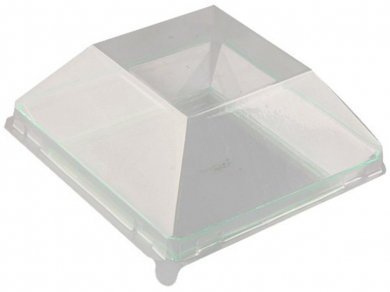 Couvercle pour assiette "Pulpy Squary" carré PET transparent (95x95x40mm) (x200) (assiette associée : 11315009/C)