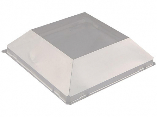 Couvercle pour assiette "Pulpy Squary" carré PET transparent (130x130mm) (x200) (assiette associée : 11315013)