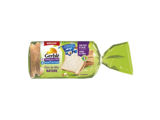 Pain de mie nature sans gluten sans lactose tranche paquet 350g - ALLEGRO