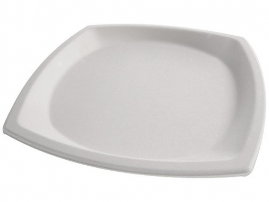 Assiette "Pulpy Squary" carrée blanche (250x250mm) [300 (12x25)]