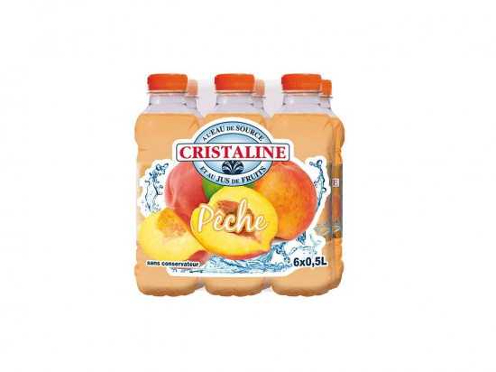 Eau cristaline pêche (50cl x6)