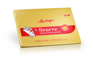 Beurre 82%Mg AOP Charente plaque (2Kg x5) - MONTAIGU