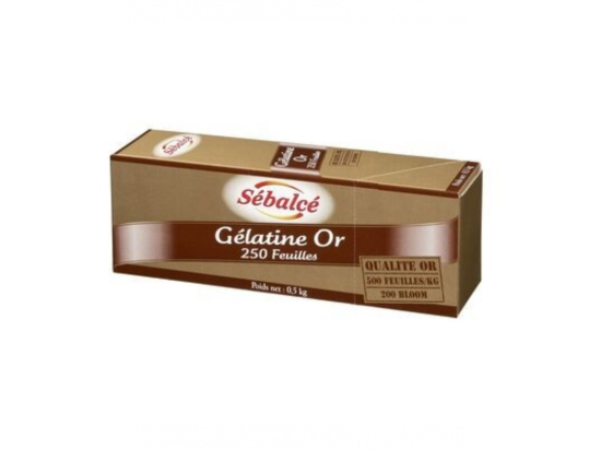 Gélatine en feuille qualité or boite 500g (250U) - SEBALCE