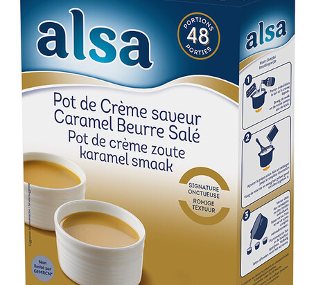 Préparation pot crème caramel au beurre salé boite 720g /48P - ALSA