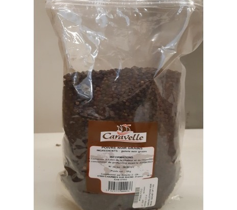 Poivre noir en grain sachet 1Kg - CARAVELLE