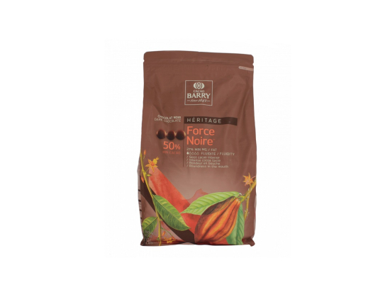 Chocolat noir Force Noire 50% de cacao pistoles sac 5Kg - CACAO BARRY