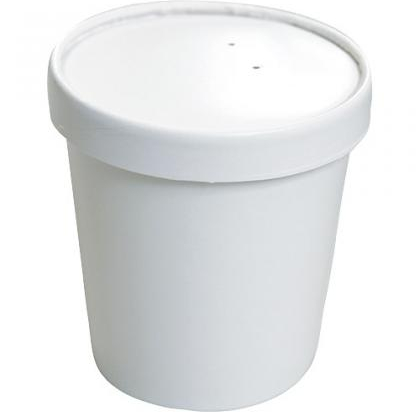 Pot à soupe carton renforcé blanc 36cl/12Oz avec couvercle (97x97x73mm) (x250) (couvercle associé : 304001PPCOV/C) (saladier bol)