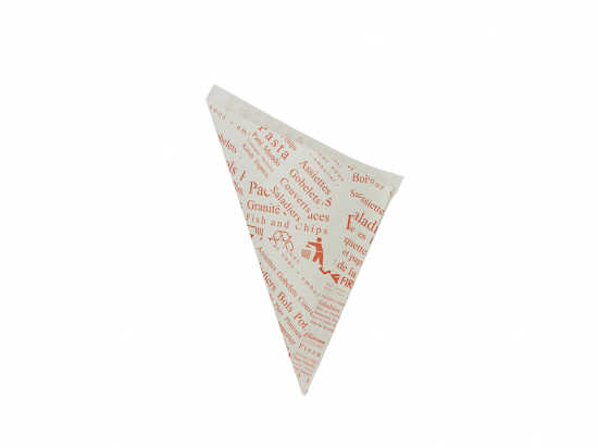 Cone papier PM Fish & Chips PPT papier journal (240x175x175mm) (x1600)
