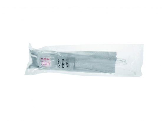 Kit couvert "Luxe" PS transparent 6/1 (couteau, fourchette, cuillère, serviette, sel et poivre) (180x65mm) (x250)