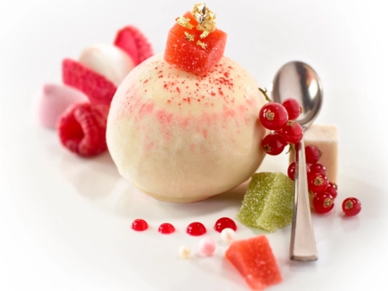 Dessert individuel glacé - Boule litchi framboise 90g x12