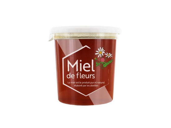 Miel de fleurs liquide pot plastique 1Kg