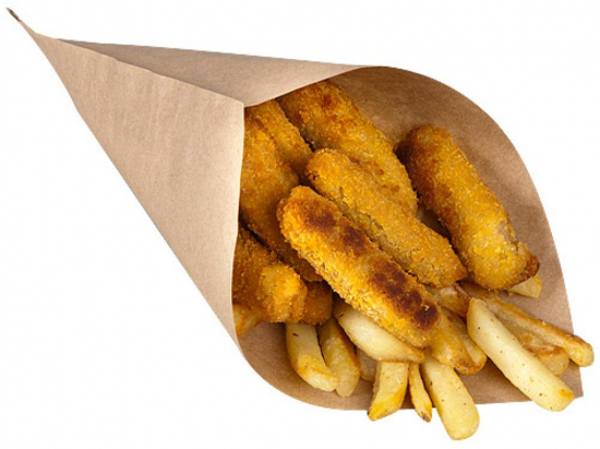 Cône papier kraft brun grand modèle (205x205x265mm) [1600 (16x100)]