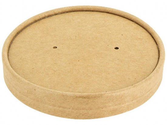 Couvercle carton kraft brun ventilé (x500) (pot à soupe associé : 3040008KR/3040012KR/3040016KR)