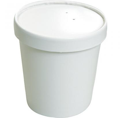 Pot à soupe carton renforcé blanc 24cl/8Oz (91x91x60mm) [500 (20x25)] (couvercle associé : 3040012COV/C, 304001PPCOV/C)