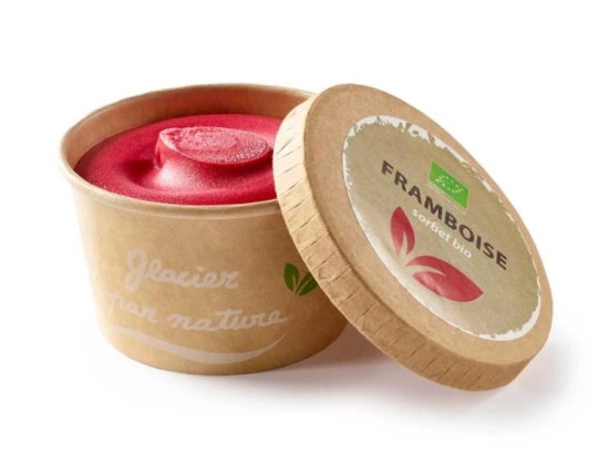 Glace Petit pot kraft BIO - Framboise 120ml x24