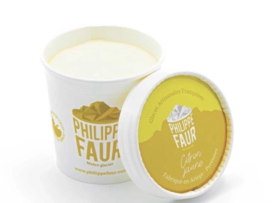 Glace Les petits pots - Citron jaune 100ml x9 - Création Philippe Faur