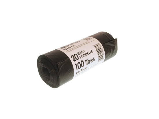 Sac poubelle 100L 35µ gaine noir (20U)x10