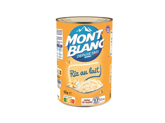 Riz au lait à la vanille boite 5/1 - MONT BLANC