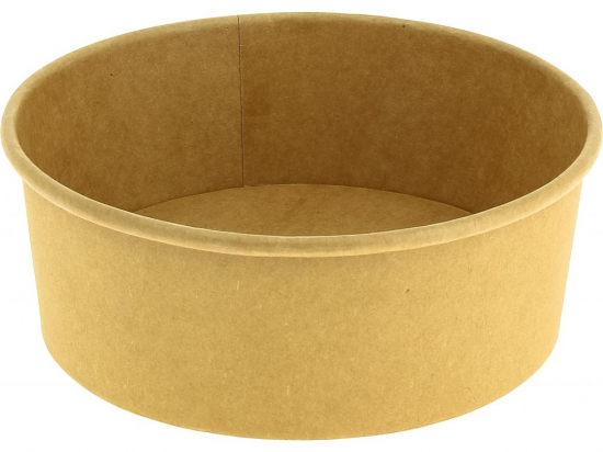 Saladier rond (bol) carton kraft brun 1100/1300ml [186x161xH67.5mm] (x300) (couvercle associé : 313210COV/C3) (saladier bol)