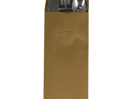 Kit couvert inox 4/1 (couteau, fourchette, cuillère et serviette) (195x85mm) (x100)