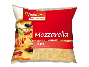 Mozzarella râpée grand brin 21%Mg 2.5Kg - MAESTRELLA