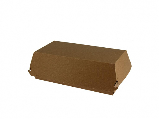Coquille BIG sandwich carton kraft brun micro cannelé (205x107x78mm] (x250)