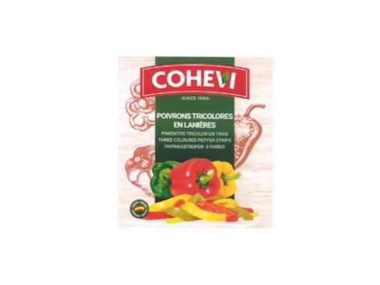Poivrons tricolores en lanières boite 5/1 - COHEVI