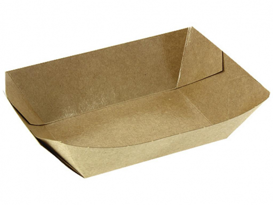 Barquette rectangulaire carton kraft brun 500ml (120x75x50mm) (x500)